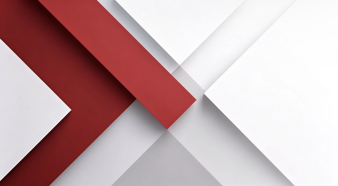 Bold red and white geometric ace design